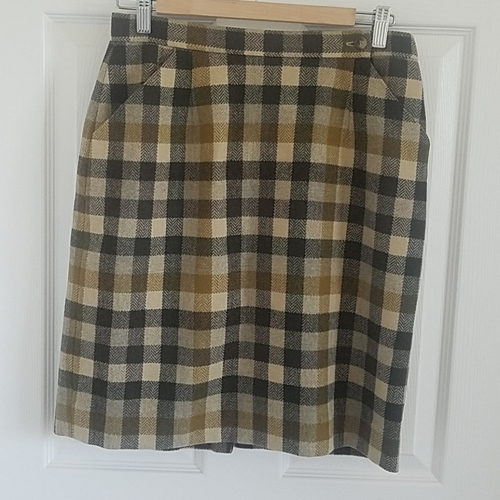 Jones New York Plaid Wool Skirt